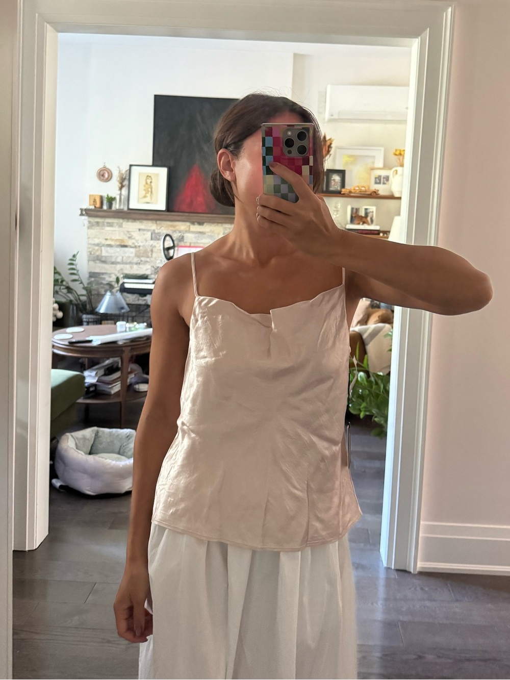 Babaton silk pink cami top